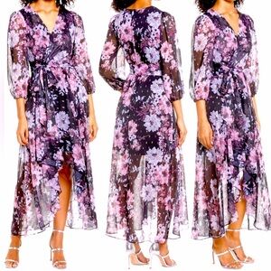 Eliza J chiffon wrap dress